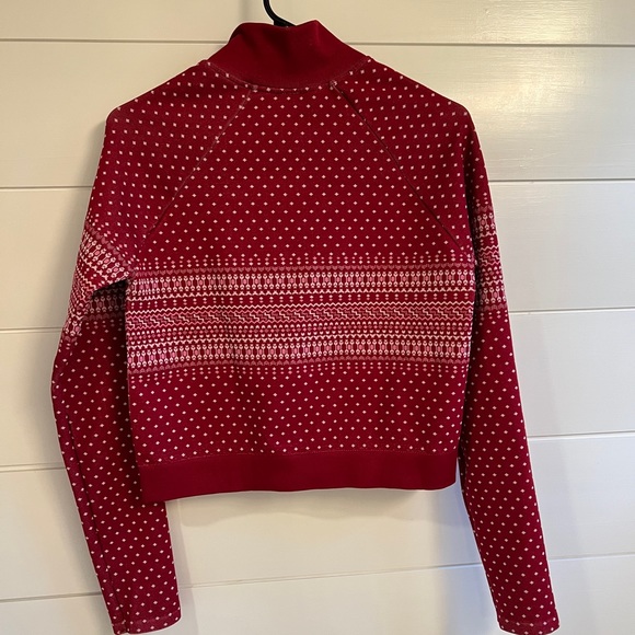 Fabletics Spiced Apple Festive Fair Isle Holiday Seamless Cropped Jacket size XL - Picture 9 of 12